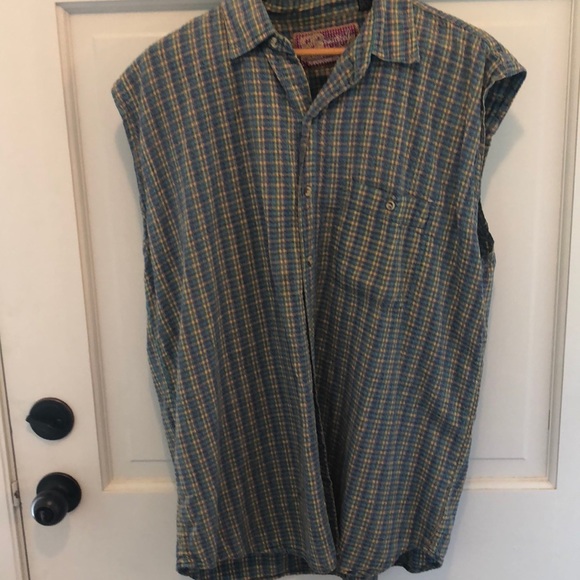 🍂Vintage promised land sz xl plaid sleeveless top - Picture 1 of 5